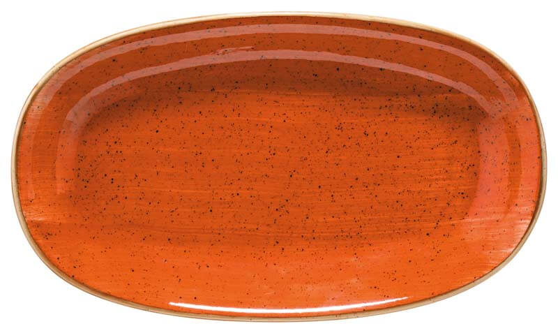 Bonna Aura Terracotta Assiette Gourmet ovale 19x11cm orange - 12 pièces