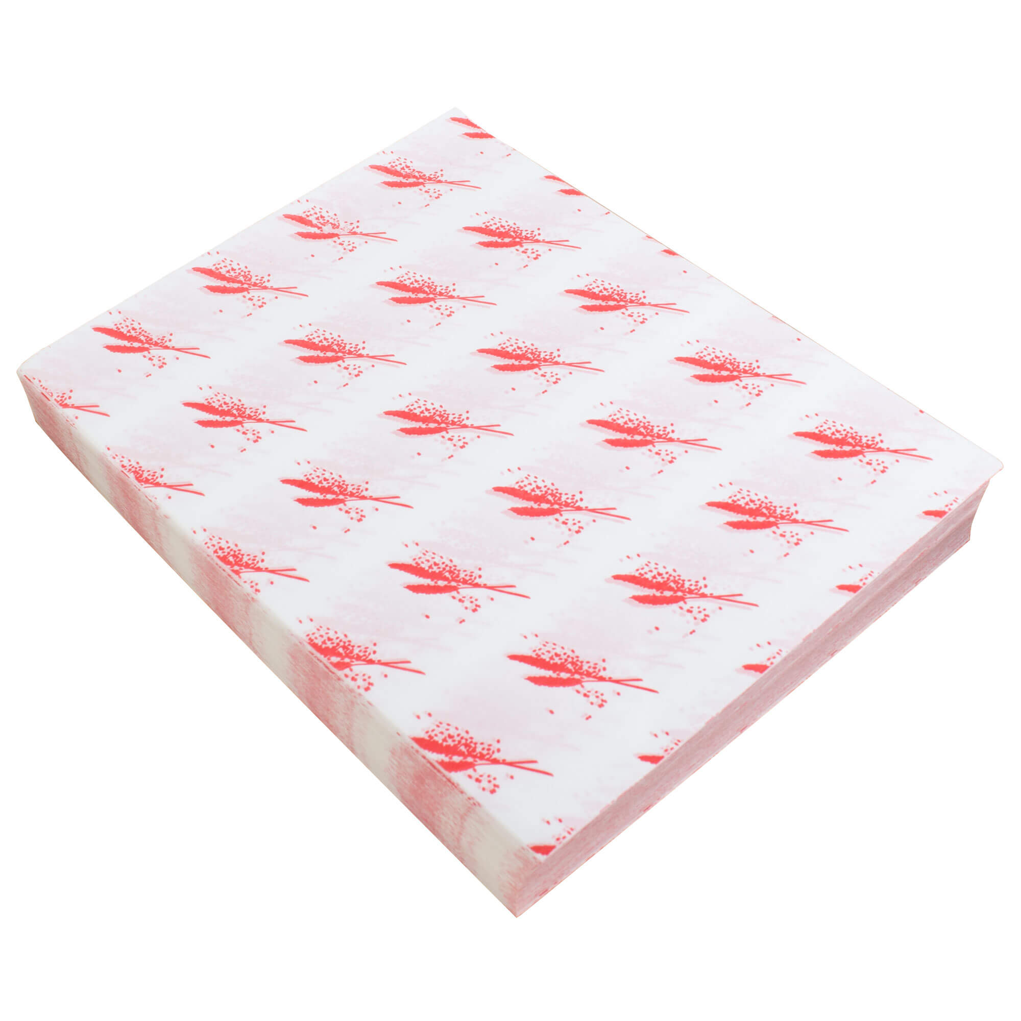 Papier d'emballage imperméable aux graisses, motif rouge - 25x32cm (1000 pcs)