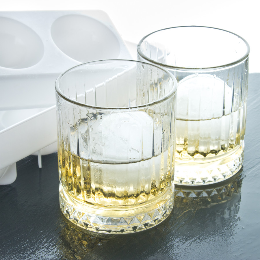 Whisky Ice Ball Set - 2 verres à whisky + bac à glaçons en forme de boule