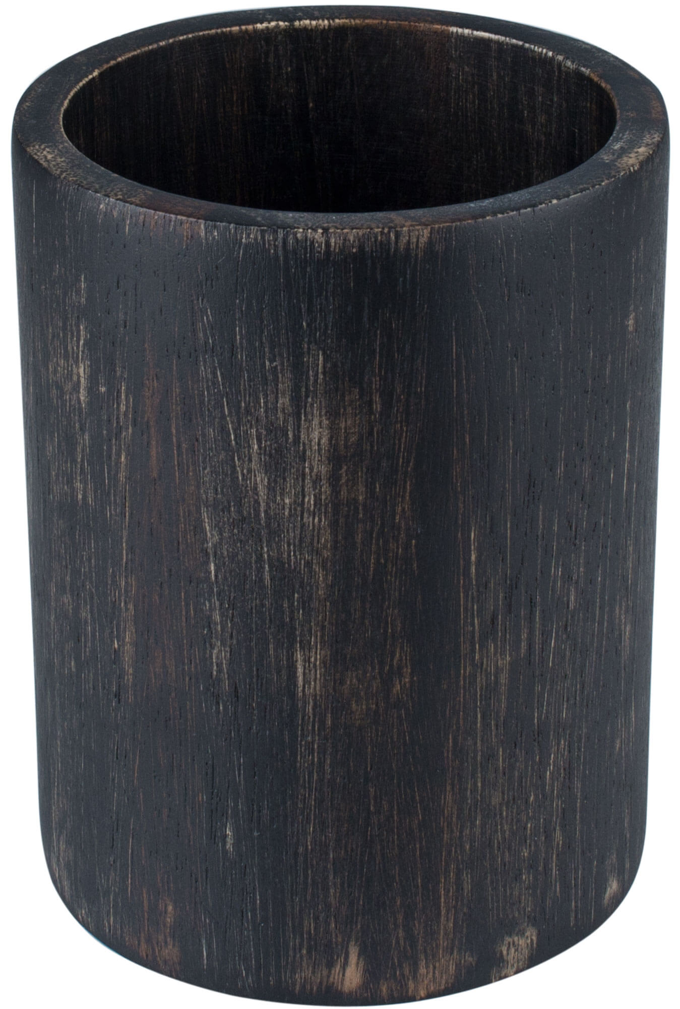 Porte-couverts en bois d'acacia noir/lavé - 10x13,2cm