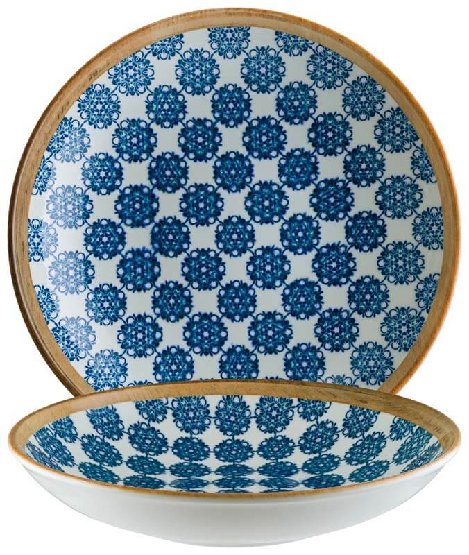 Bonna Lotus Bloom Assiette creuse 23cm bleu - 6 pièces