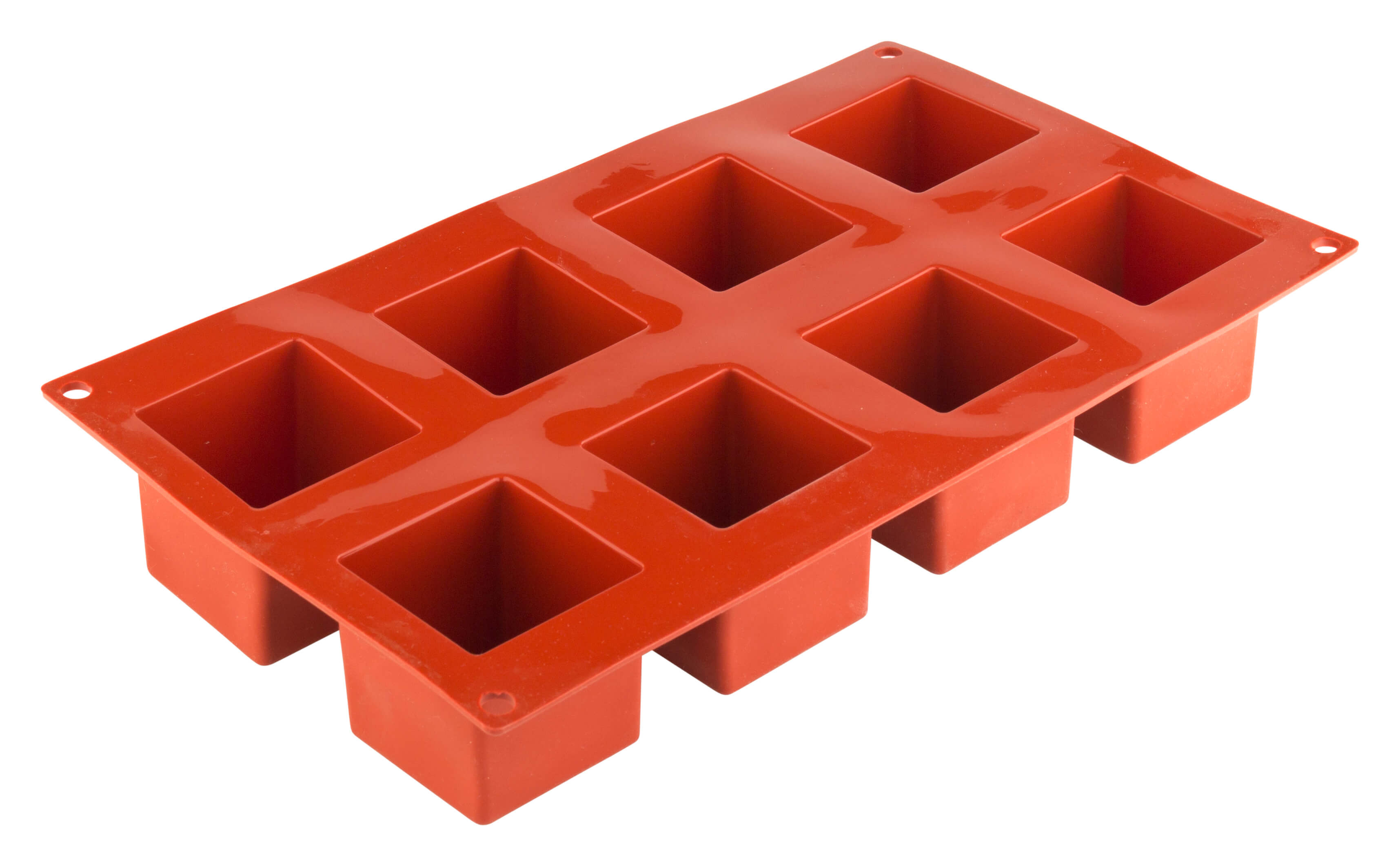 Moule à glaçons, silicone, 8 cubes (5cm) - rouge