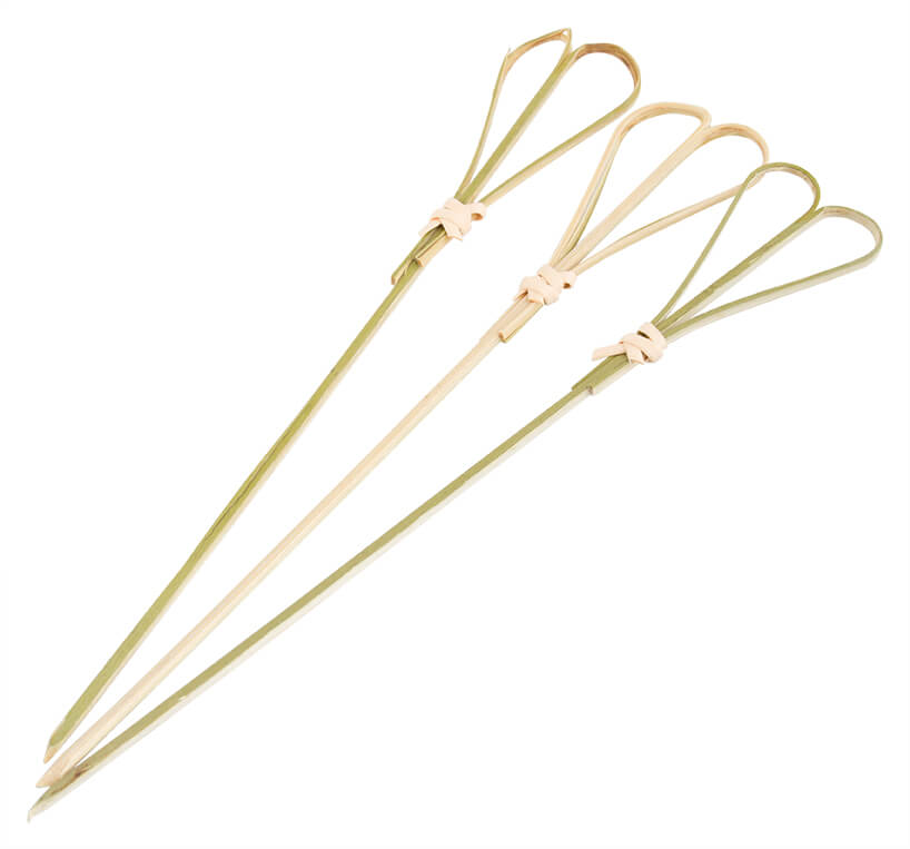 Brochettes en bambou en forme de coeur - 18cm (100 pcs)