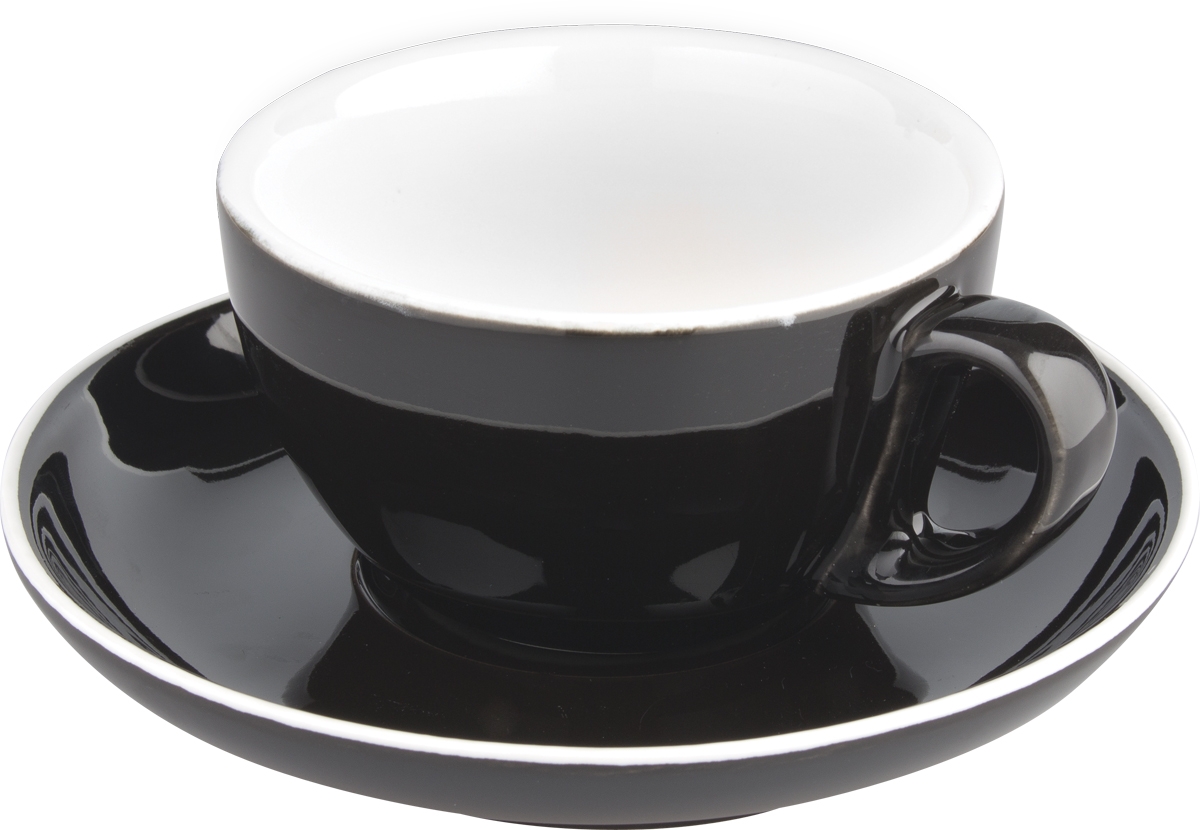 Tasse à cappuccino Italia Black, noir et blanc - 200ml (1 pce)