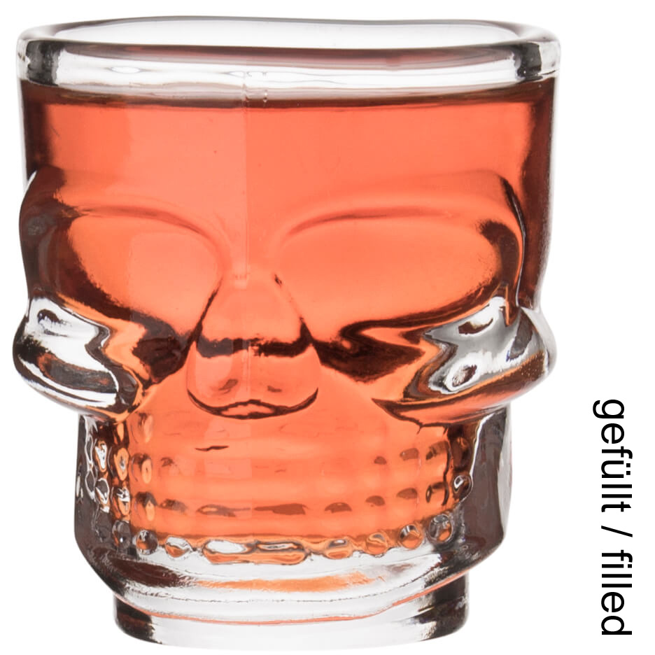 Verre Skull Shot tête de mort, Prime Bar - 50ml (1 pce)