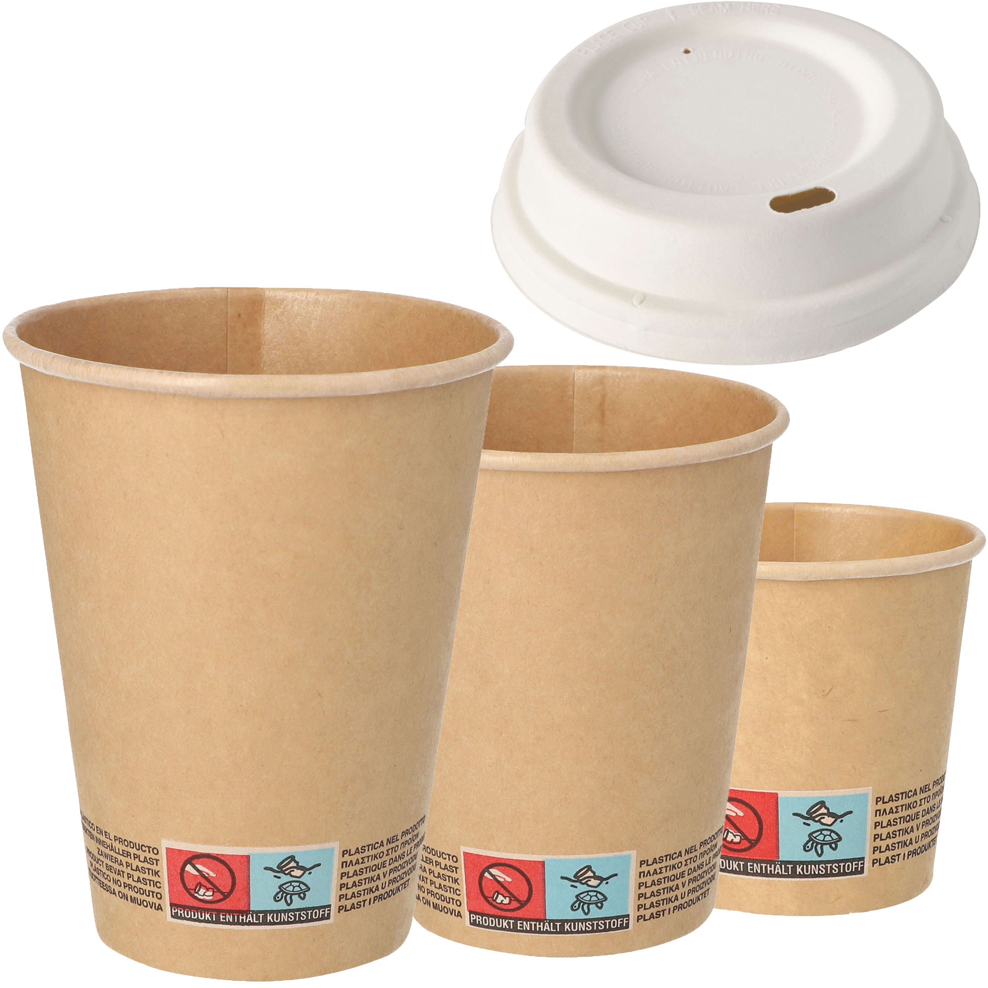 Couvercle pour tasse à expresso, plastique blanc - 6cm (50 pcs)