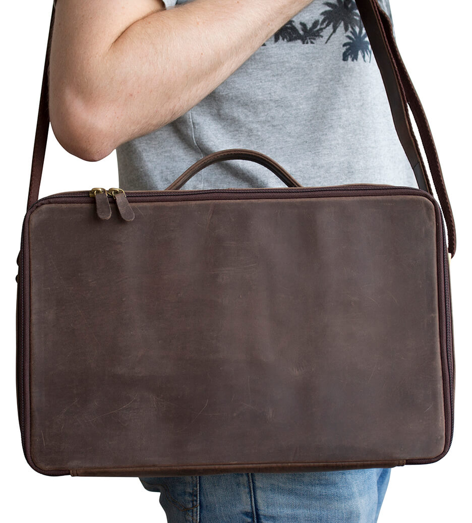 Sac de barman en cuir, marron, Prime Bar - avec accessoires de bar (Deluxe)