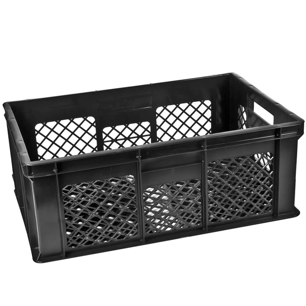 Caisse de transport de verres noire grillagée - 224mm