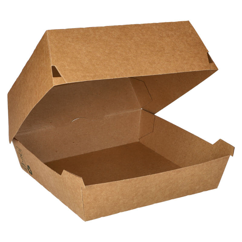 Burgerbox XXL, carton brun - 9x18,5x18,5cm (25 pièces)