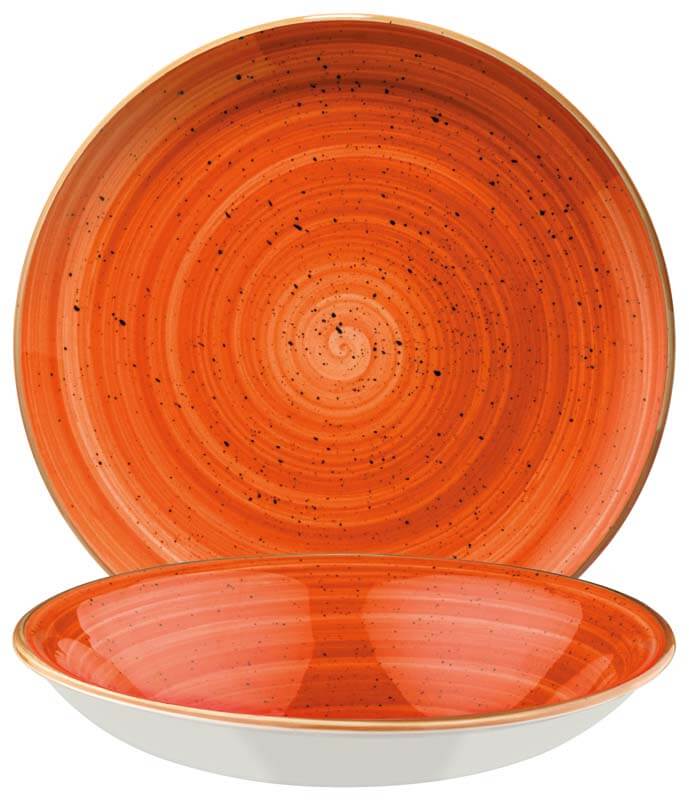 Bonna Aura Terracotta Assiette Gourmet creuse 20cm orange - 12 pièces