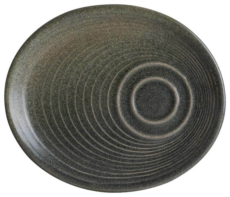 Bonna Hornfels Ripple Soucoupe 20x17cm gris - 12 pièces