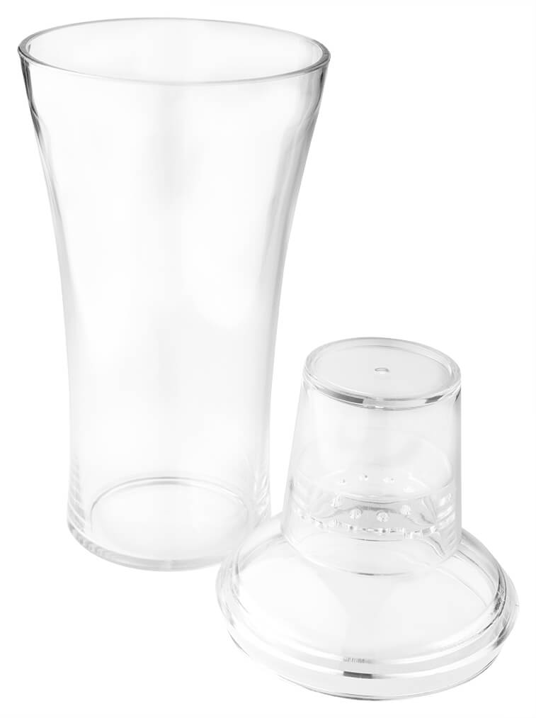 3 ptes. shaker à cocktail, transparent - plastique (600ml)