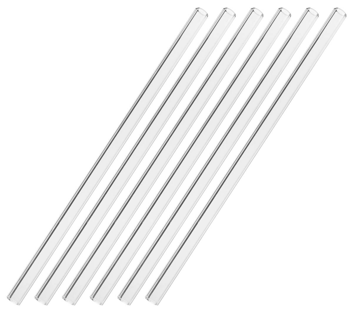 Pailles en verre 230x10mm (6 pcs + brosse de nettoyage)