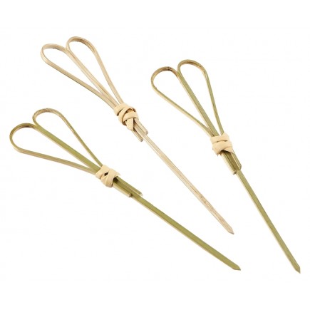 Brochettes en bambou en forme de coeur - 12cm (100 pcs)