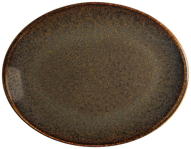 Bonna Ore Tierra Moove Plateau ovale 36x28cm marron - 6 pièces