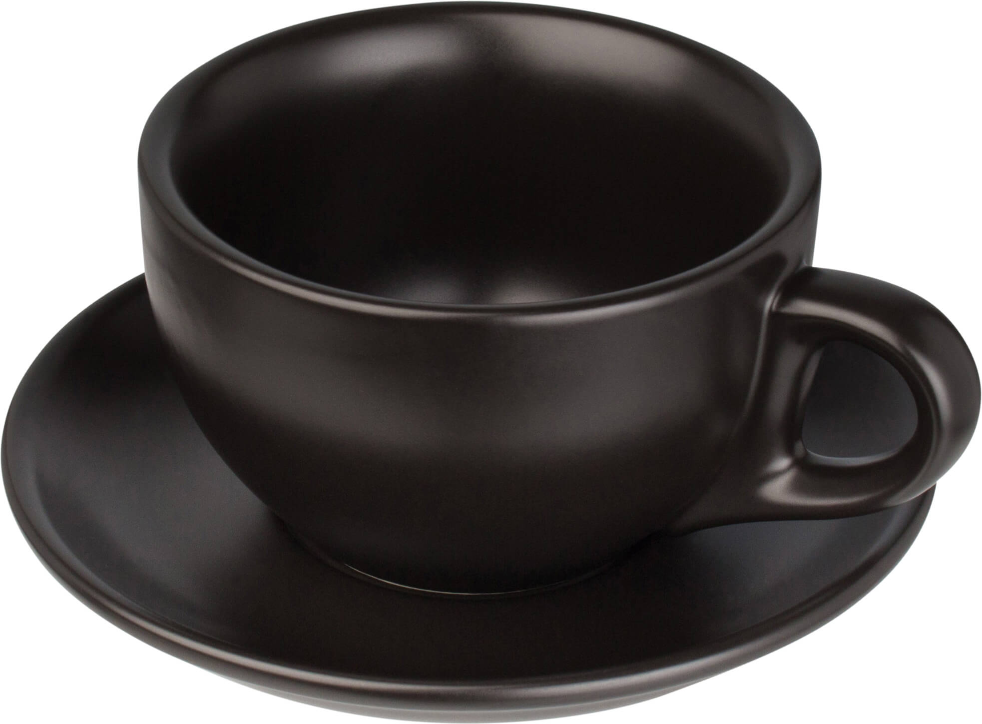 Tasse à café & soucoupe Barista, porcelaine noire - 260ml (les 12 pcs)