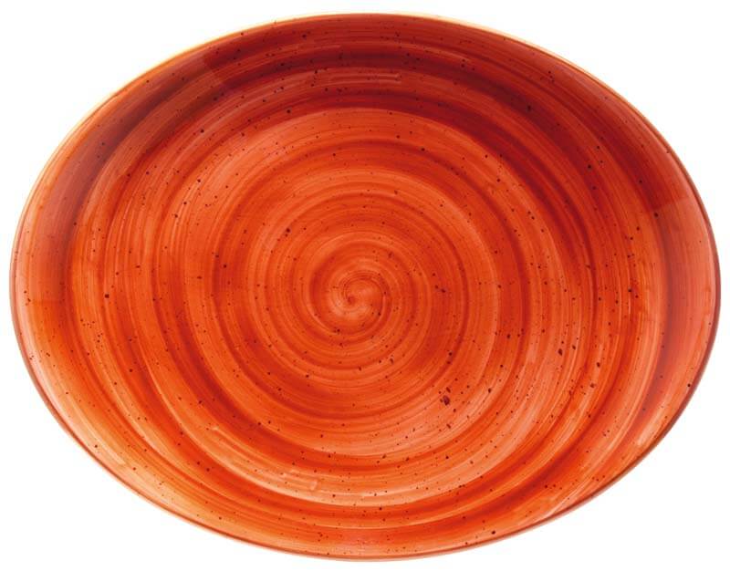 Bonna Aura Terracotta Moove Plateau ovale 31x24cm orange - 6 pièces