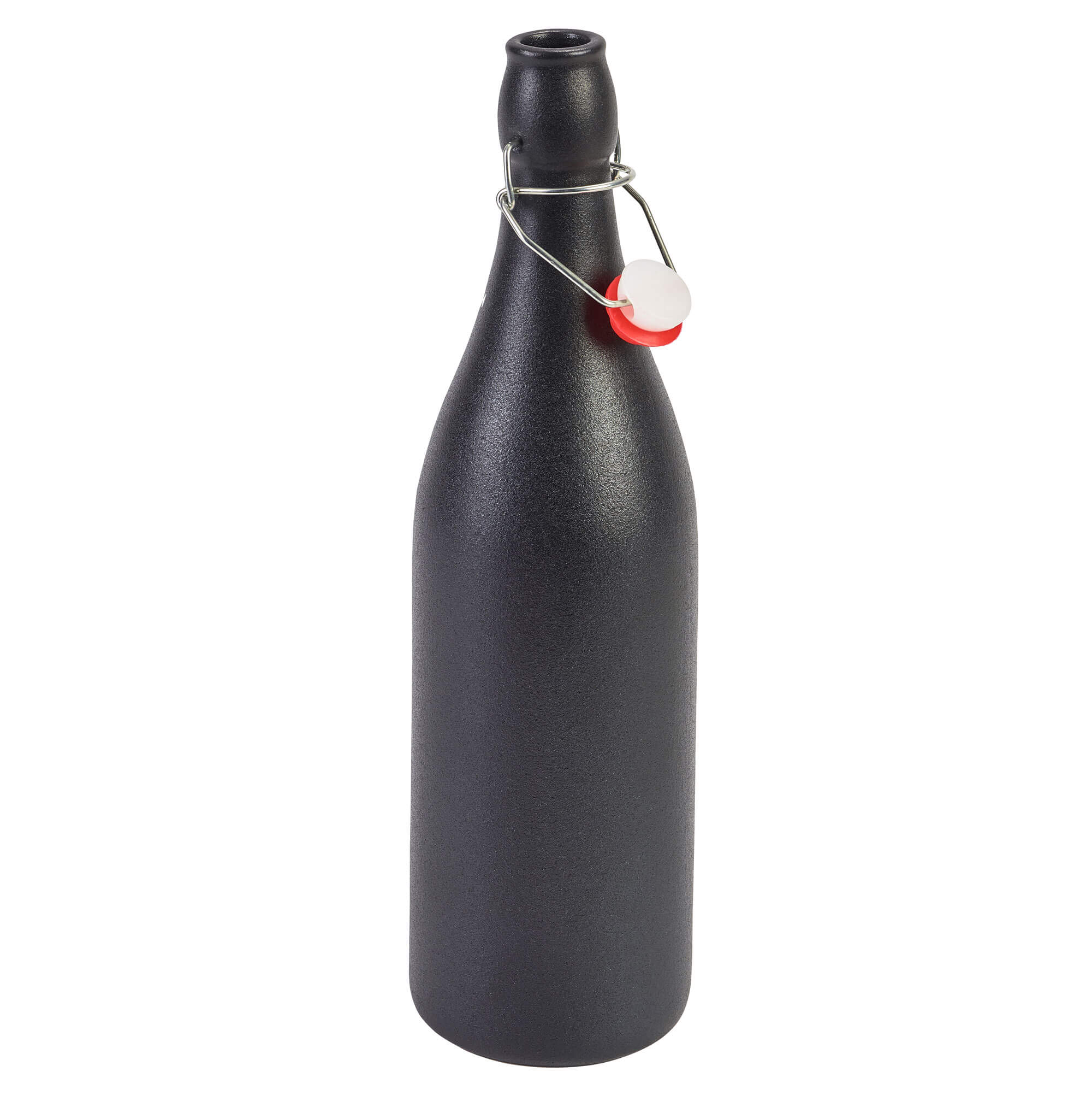 Bouteille à étrier en faïence, noir - 1,0l (6 pcs.)