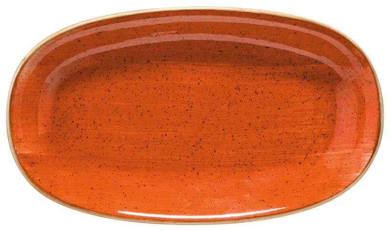 Bonna Aura Terracotta Assiette Gourmet ovale 24x14cm orange - 12 pièces