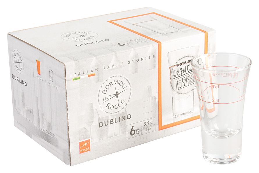 Verre à shot, Dublino - 57ml, 2+4cl calibré (6 pcs.)