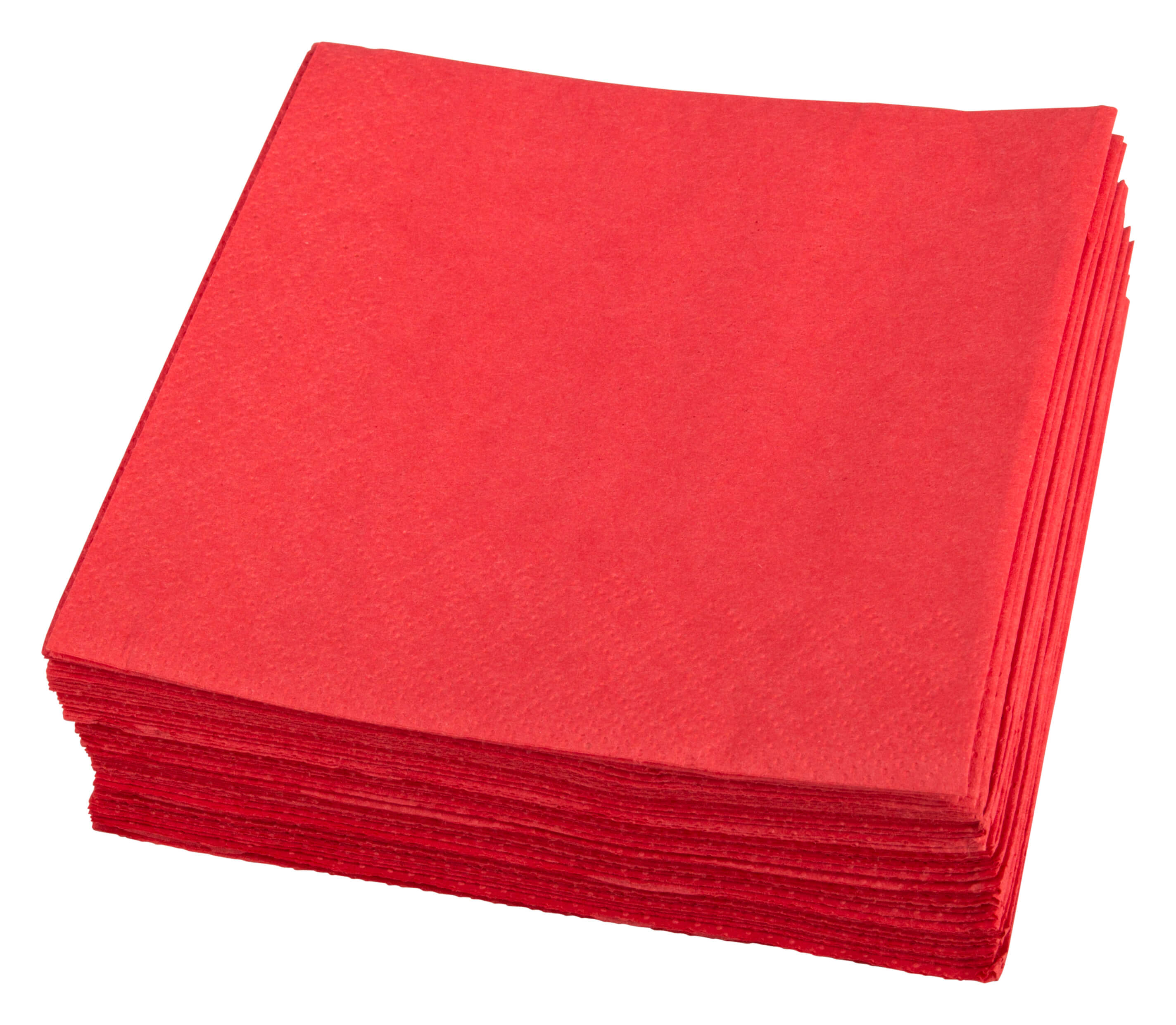 Serviettes cocktail, 24x24cm, 1/4 pli, 2 plis - rouge (300 pcs.)