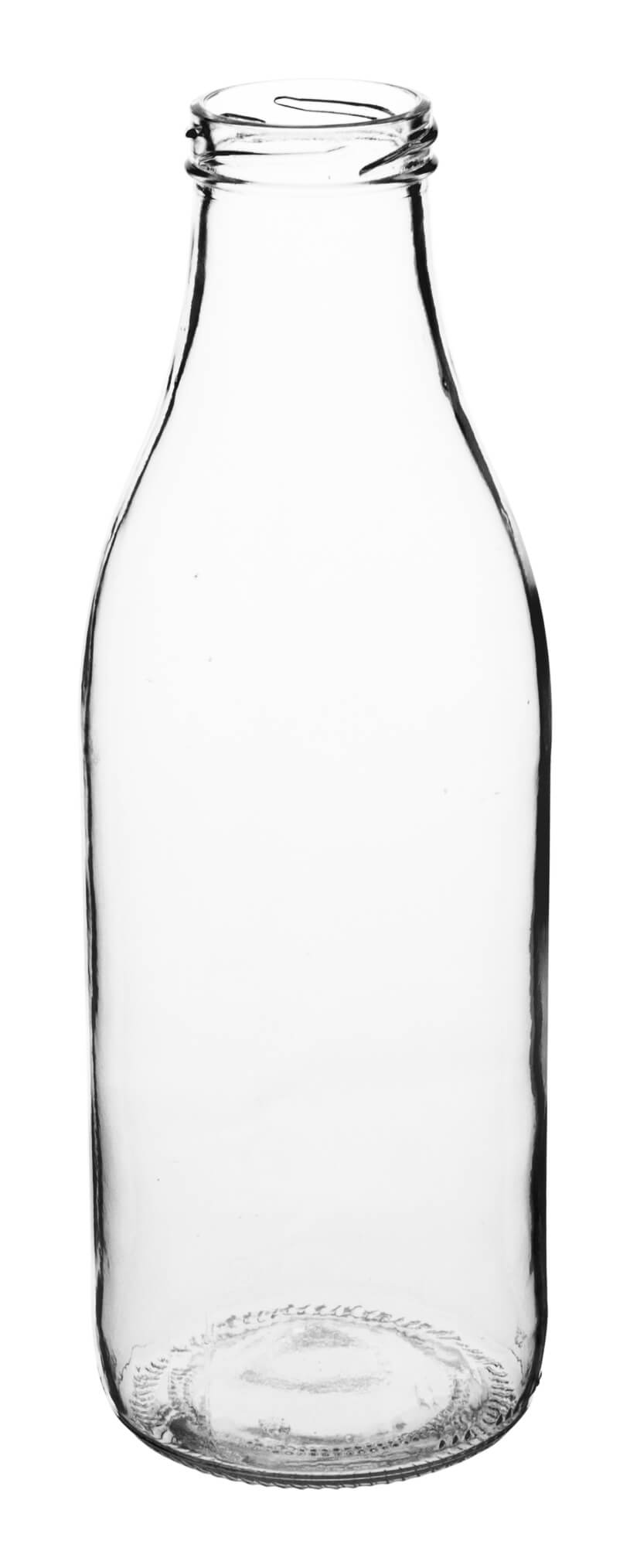 Bouteille en verre - col large transparent 1000ml