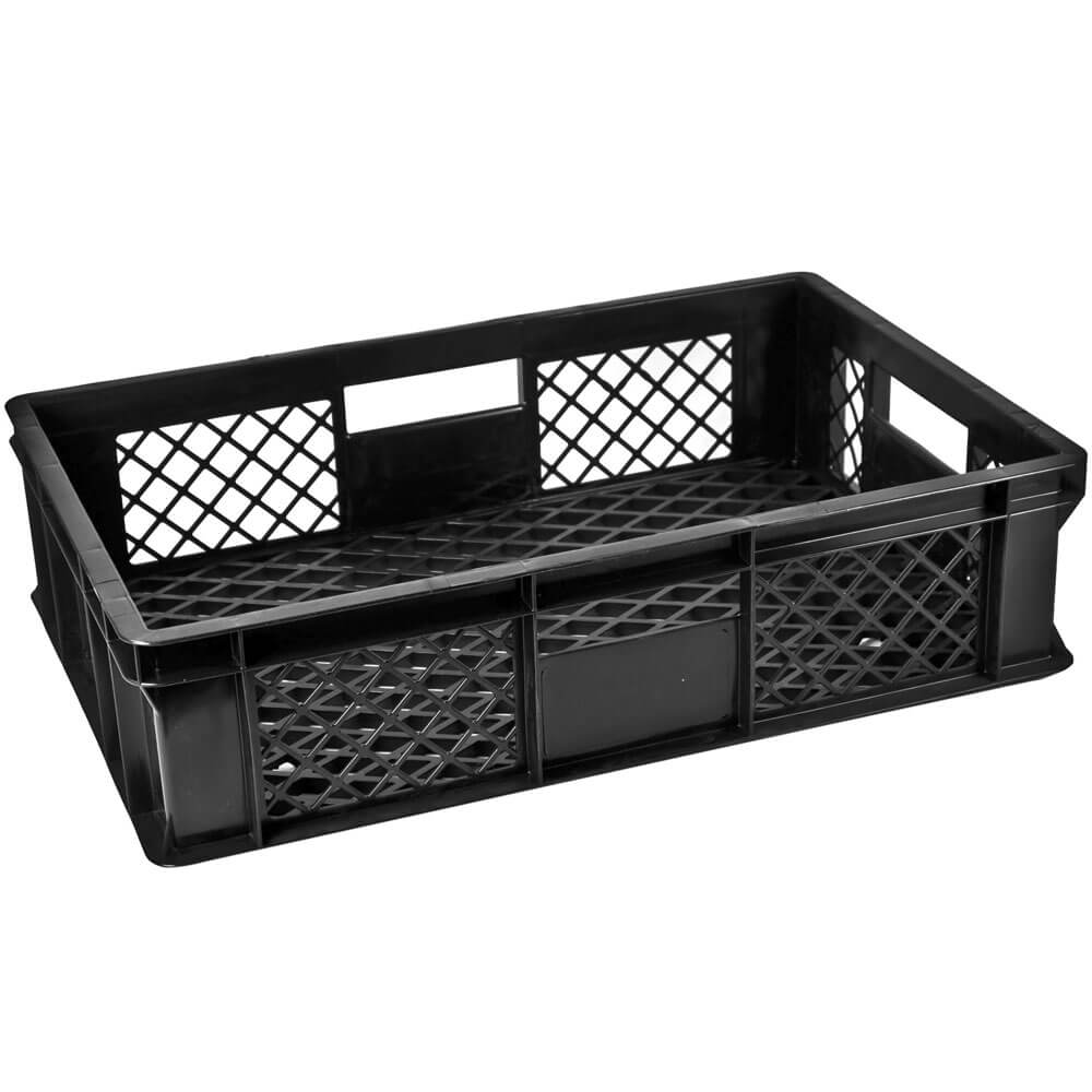 Caisse de transport de verres noire grillagée - 137mm