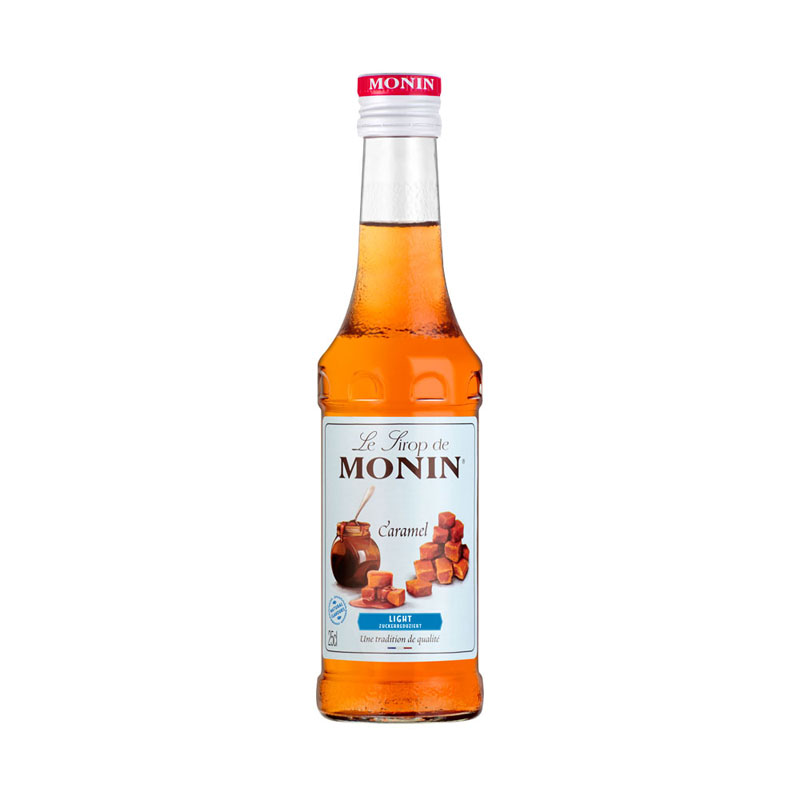 Caramel allégé en sucre (light) - Sirop Monin petite bouteille (0,25l)