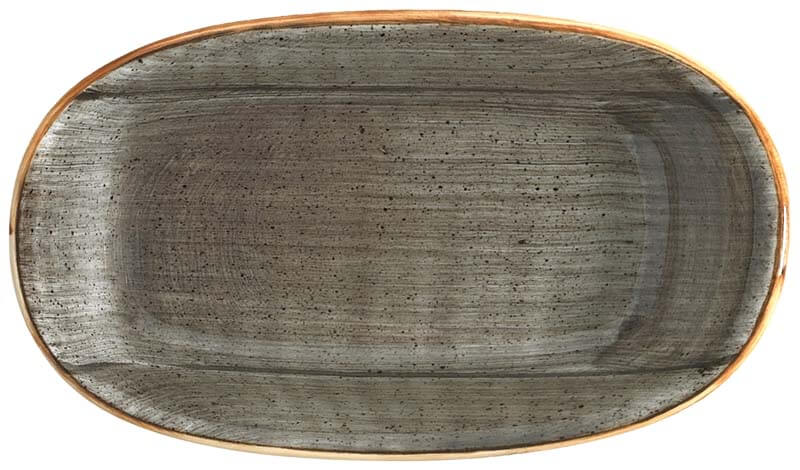 Bonna Aura Space Plateau Gourmet ovale 34x19cm gris - 6 pièces