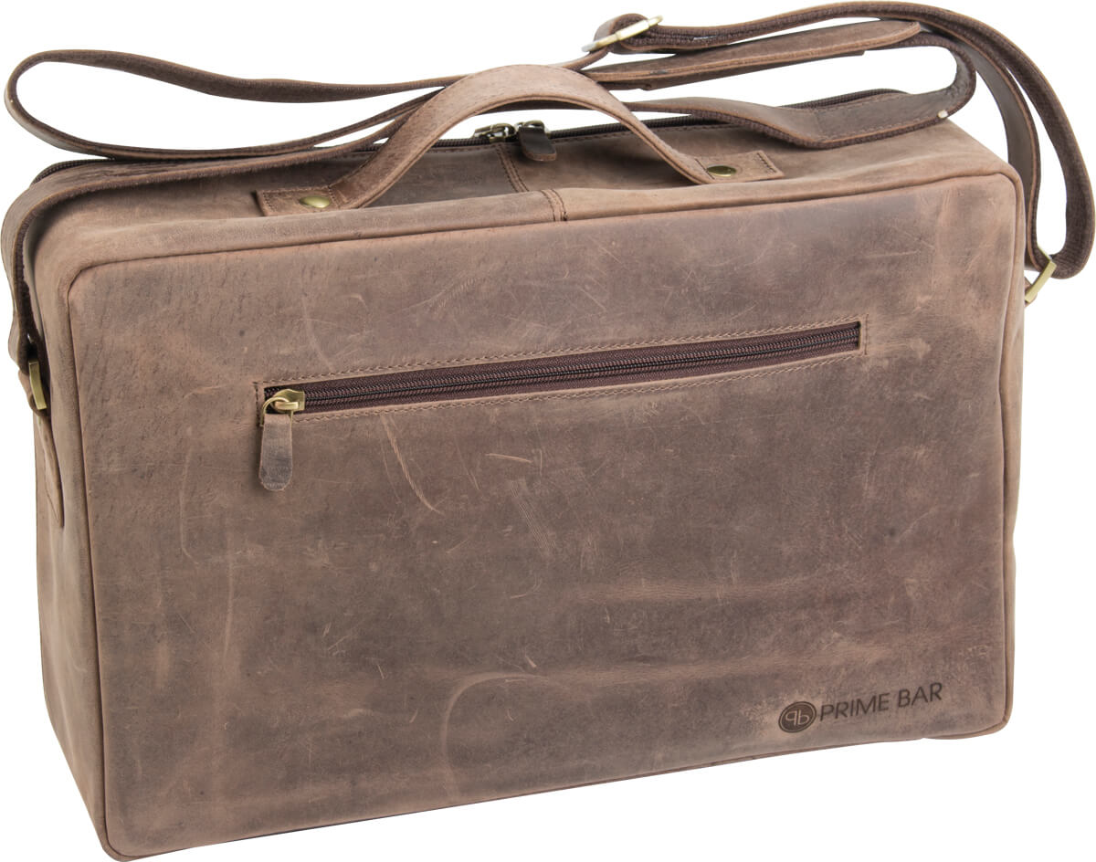 Sac de barman en cuir, marron, Prime Bar - avec accessoires de bar (Tin in Tin)