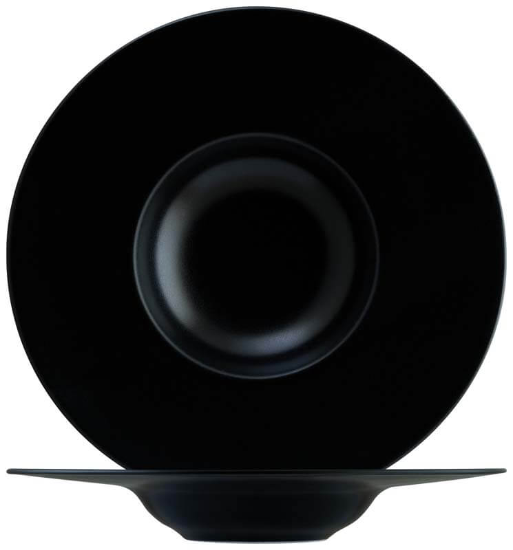 Bonna Notte Neat Assiette à pâtes 30cm noir - 6 pièces