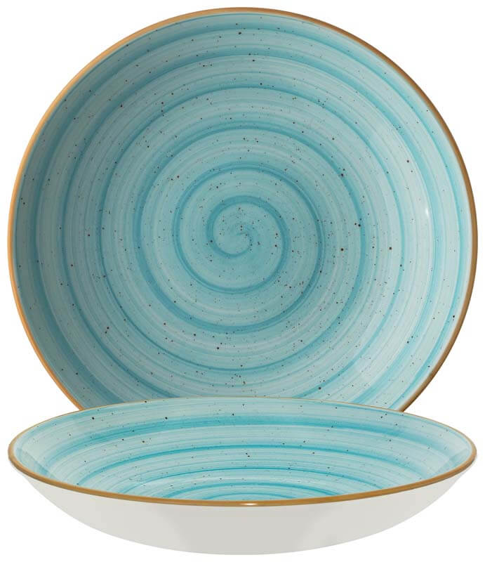 Bonna Aura Aqua Bloom Assiette creuse 25cm turquoise - 6 pièces