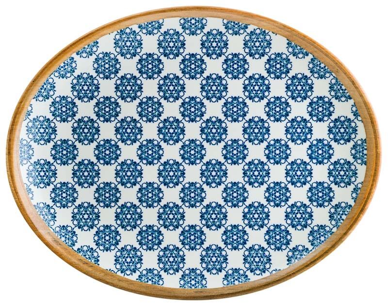 Bonna Lotus Moove plat ovale 25x19cm bleu - 12 pièces