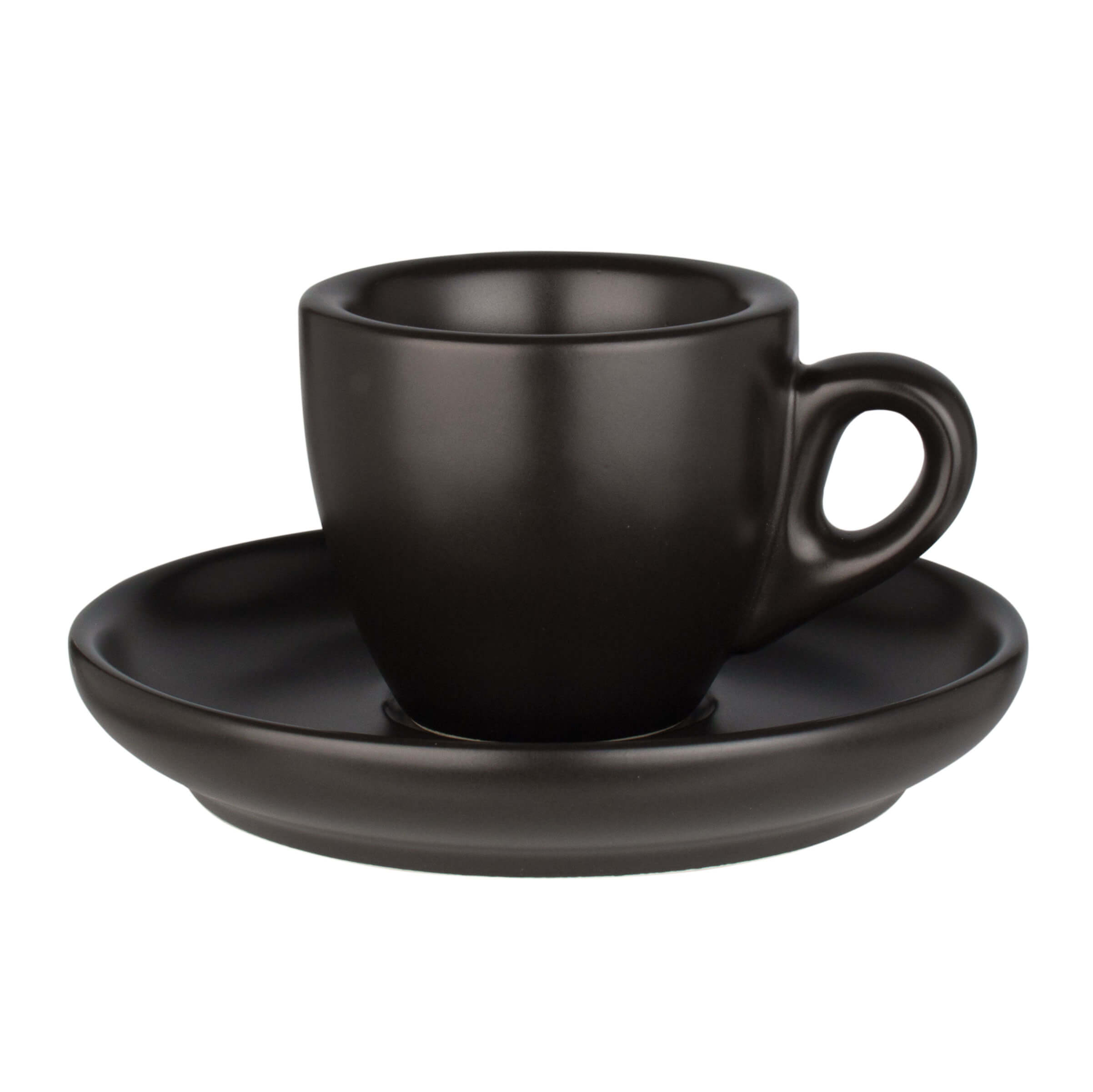 Tasse à expresso Barista avec soucoupe, porcelaine noire - 55ml (6 pièces)