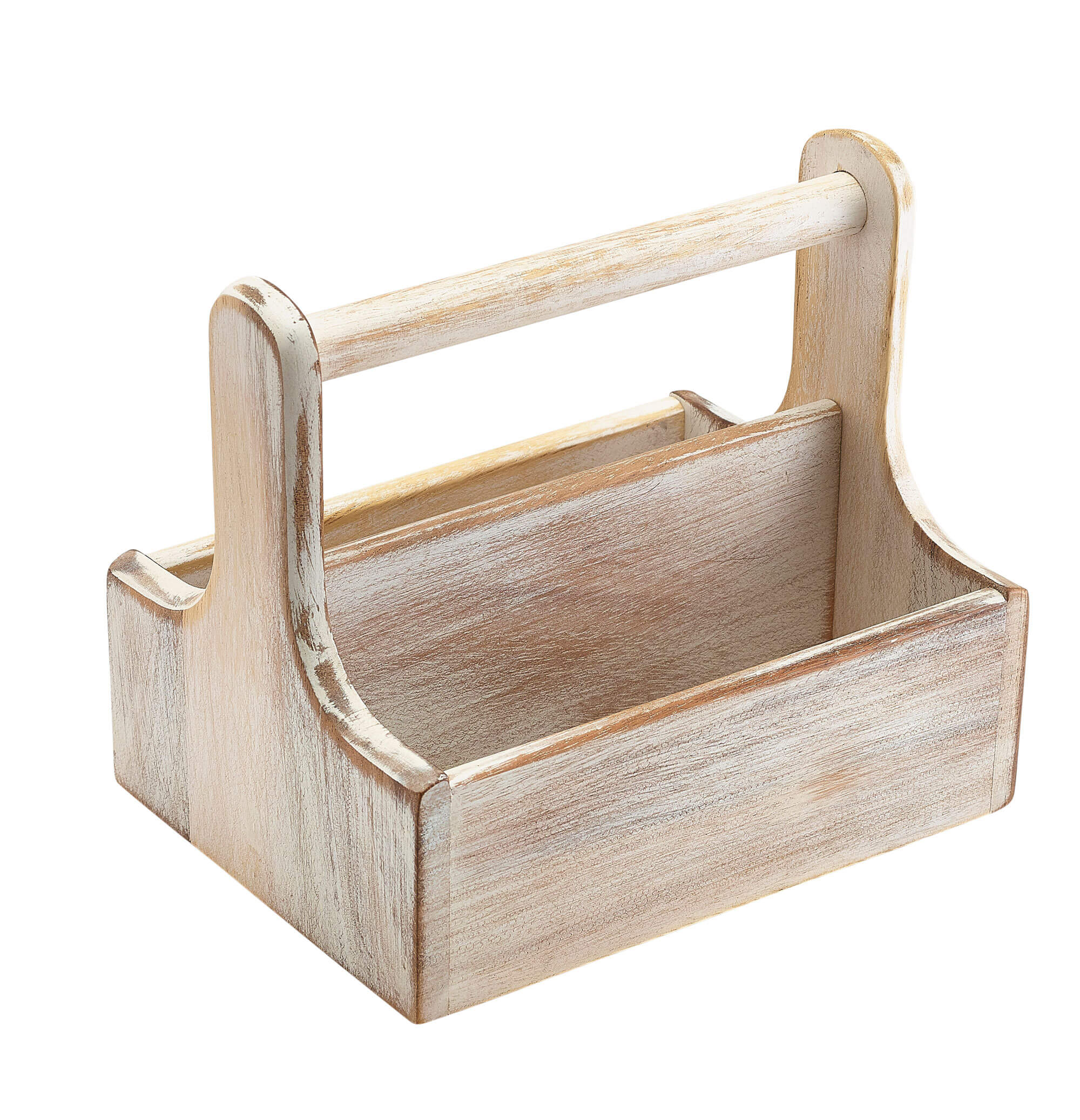 Table Caddy / Bar Organizer, bois, blanc - 20x15,4x18cm