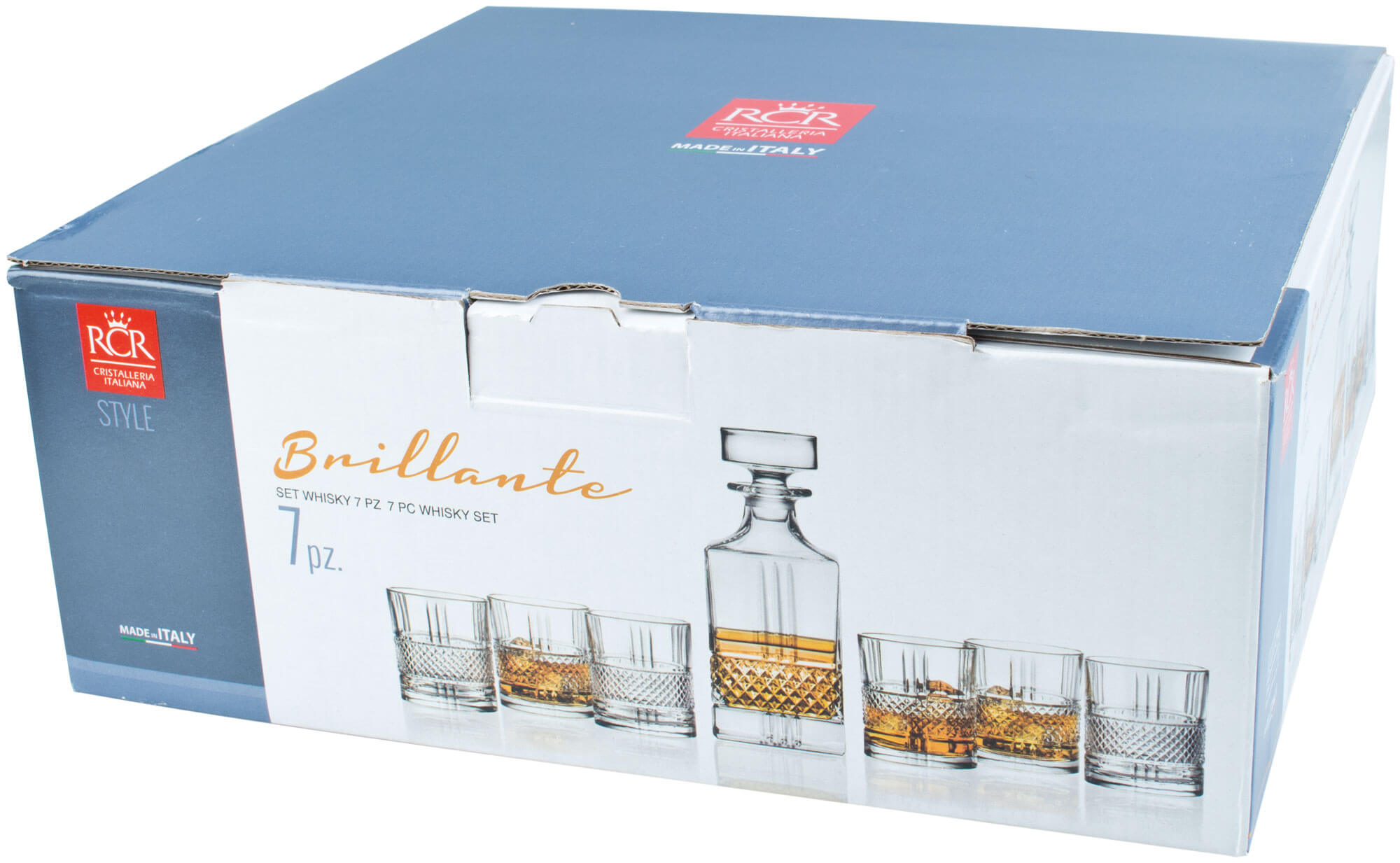 Whisky Set Brillante, RCR - 1 carafe + 6 tumblers