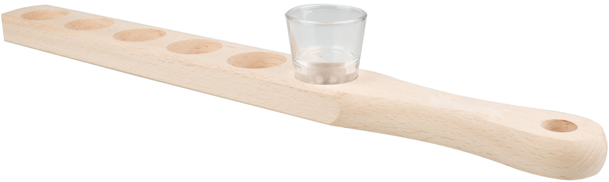 Latte à shot en bois, 50,5cm - 12 verres à shot inclus