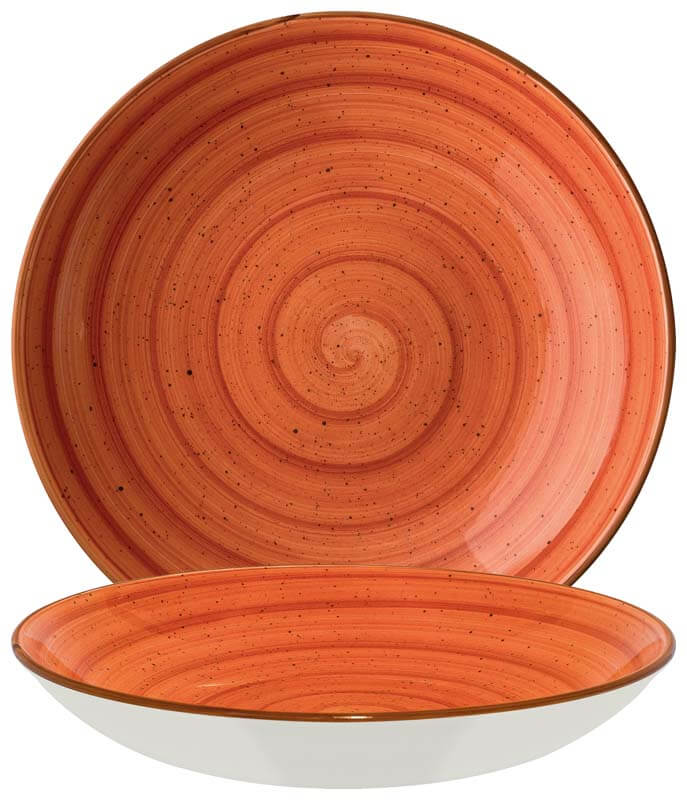 Bonna Aura Terracotta Bloom Assiette creuse 23cm orange - 6 pièces