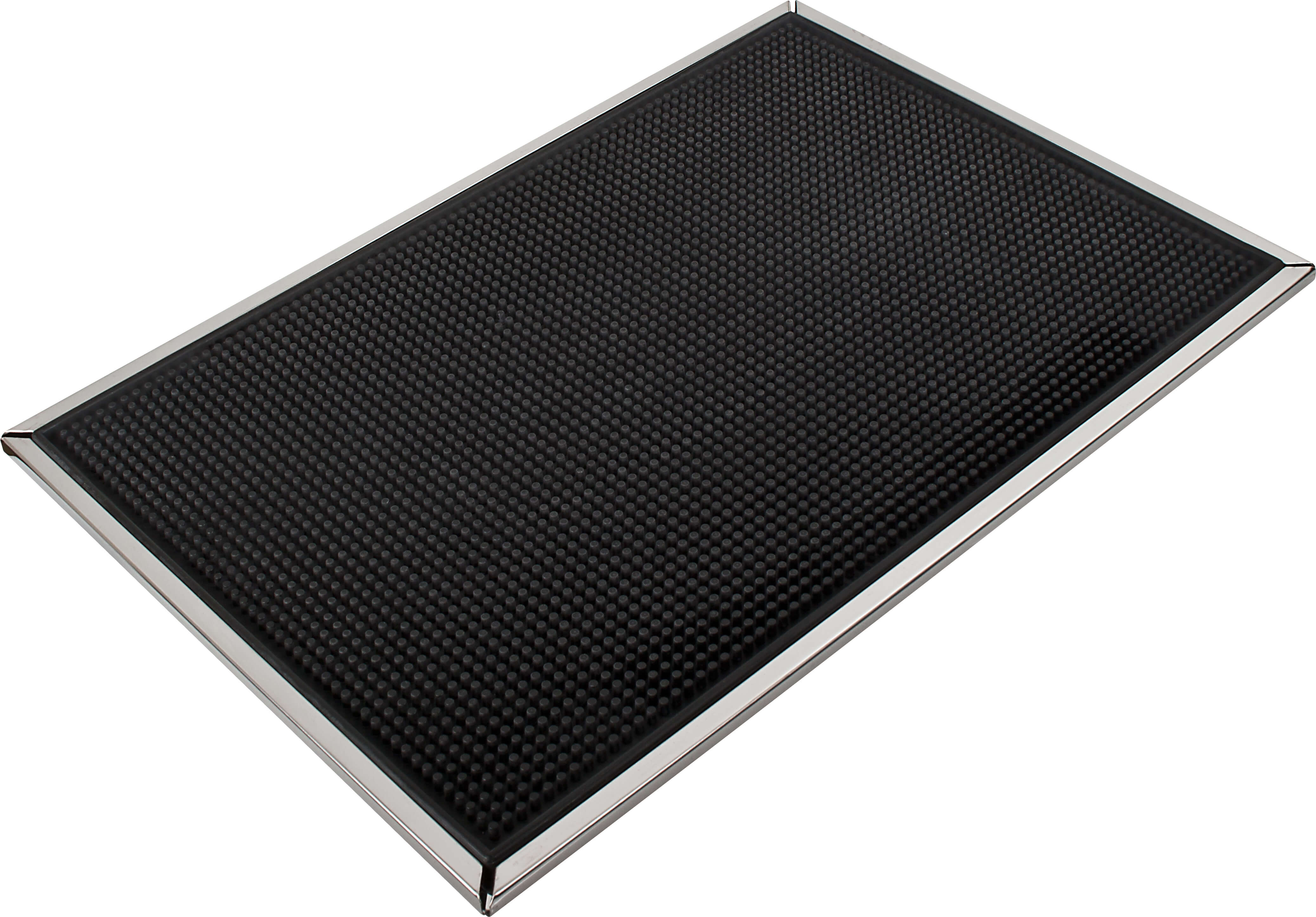 Tapis de bar, avec cadre en acier inoxydable - 46,9x31,5cm