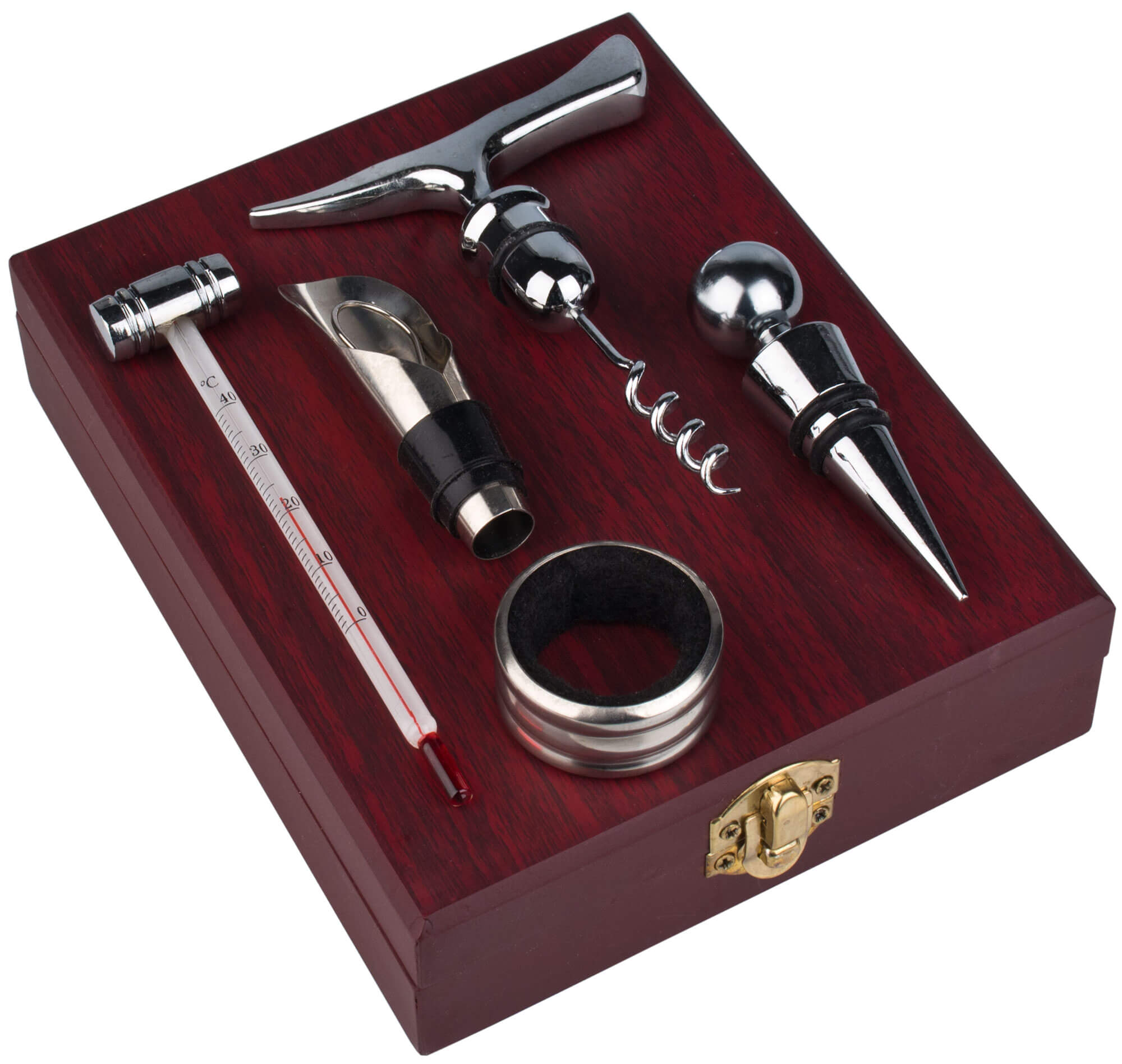 Set à vin coffret en bois - 5 pièces