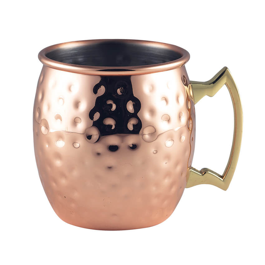 Gobelet Moscow Mule, acier inoxydable cuivré, martelé - 400ml