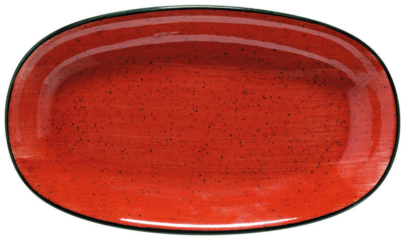 Bonna Aura Passion Assiette Gourmet ovale 34x19cm rouge - 6 pièces