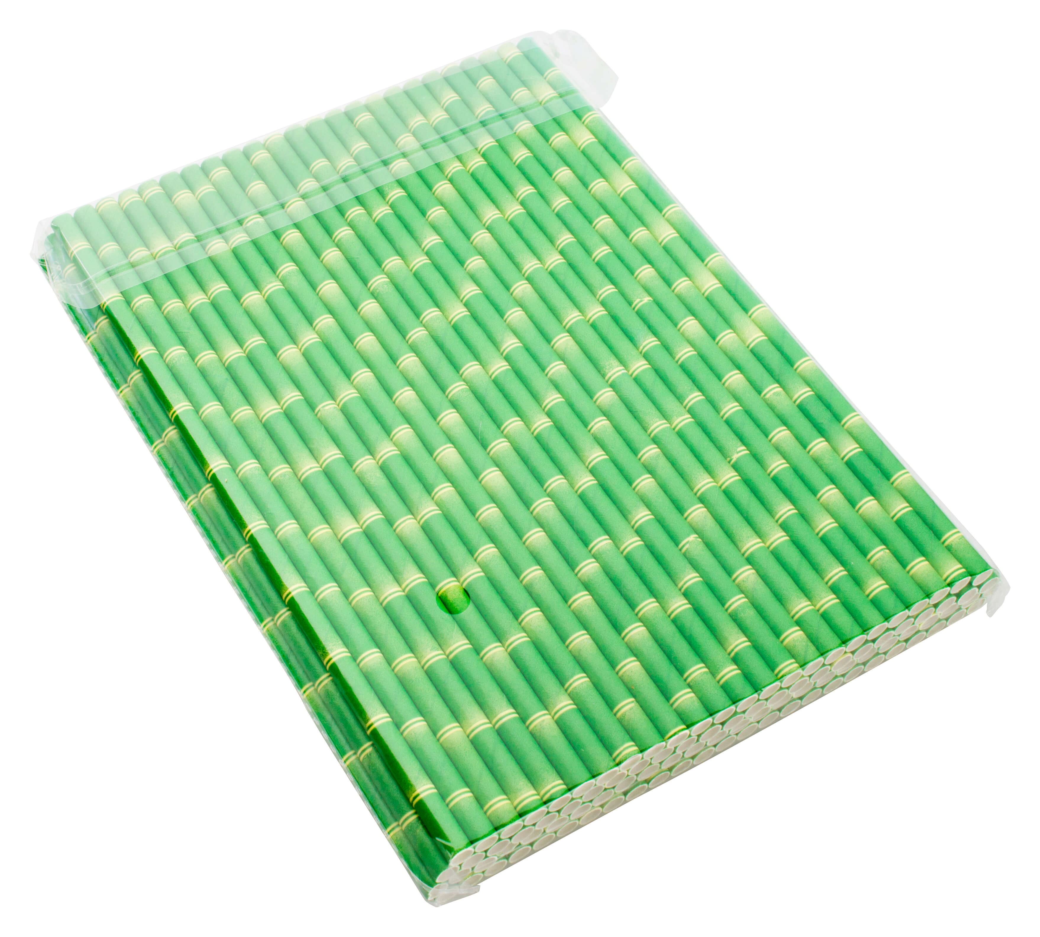 Pailles, papier (210x6mm), aspect bambou - 100 pcs.