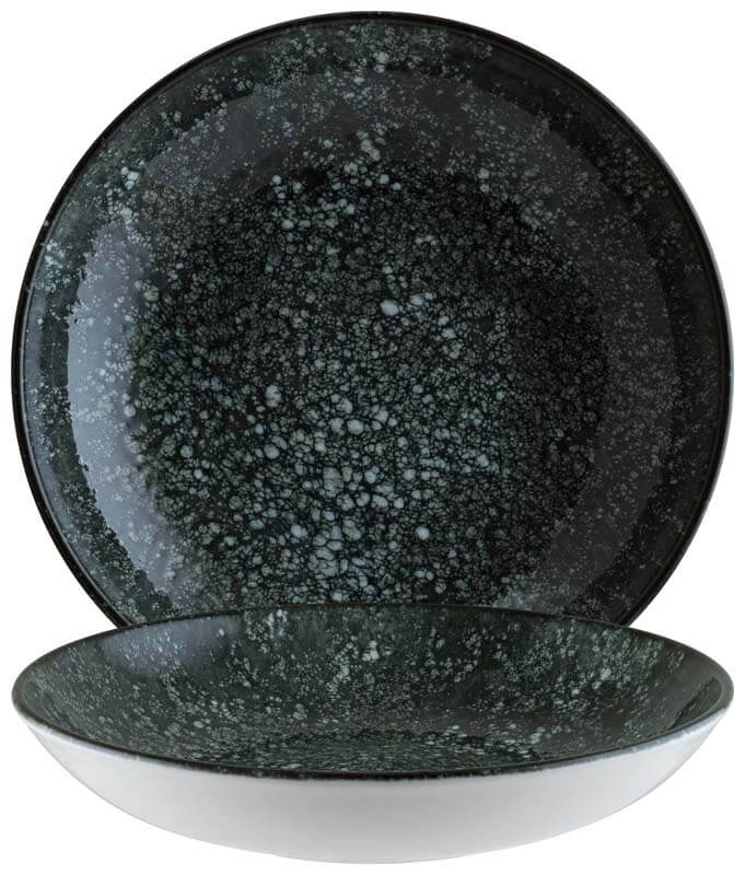 Bonna Cosmos Black Bloom Assiette creuse 25cm noir - 6 pièces