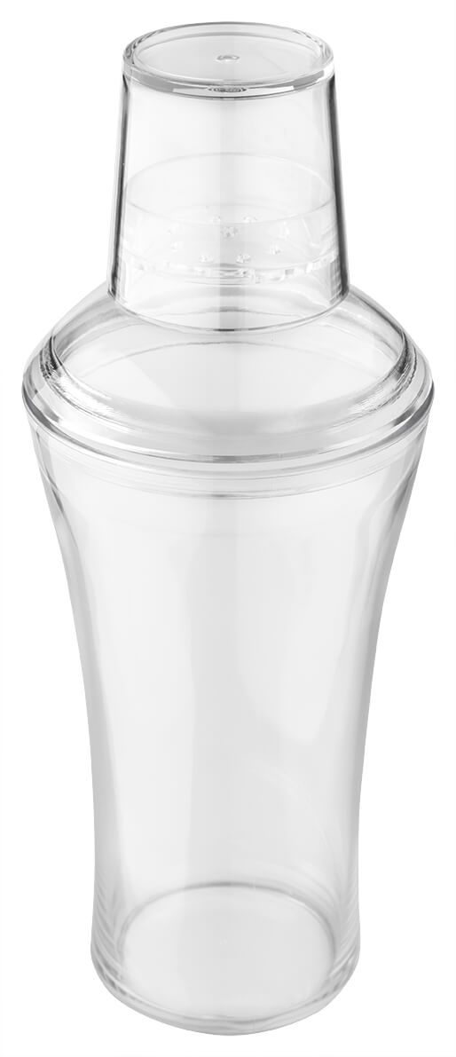 3 ptes. shaker à cocktail, transparent - plastique (600ml)