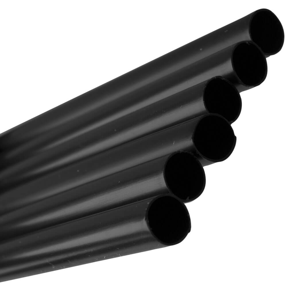 Pailles, plastique réutilisable (6x200mm) - noir (135 pcs)