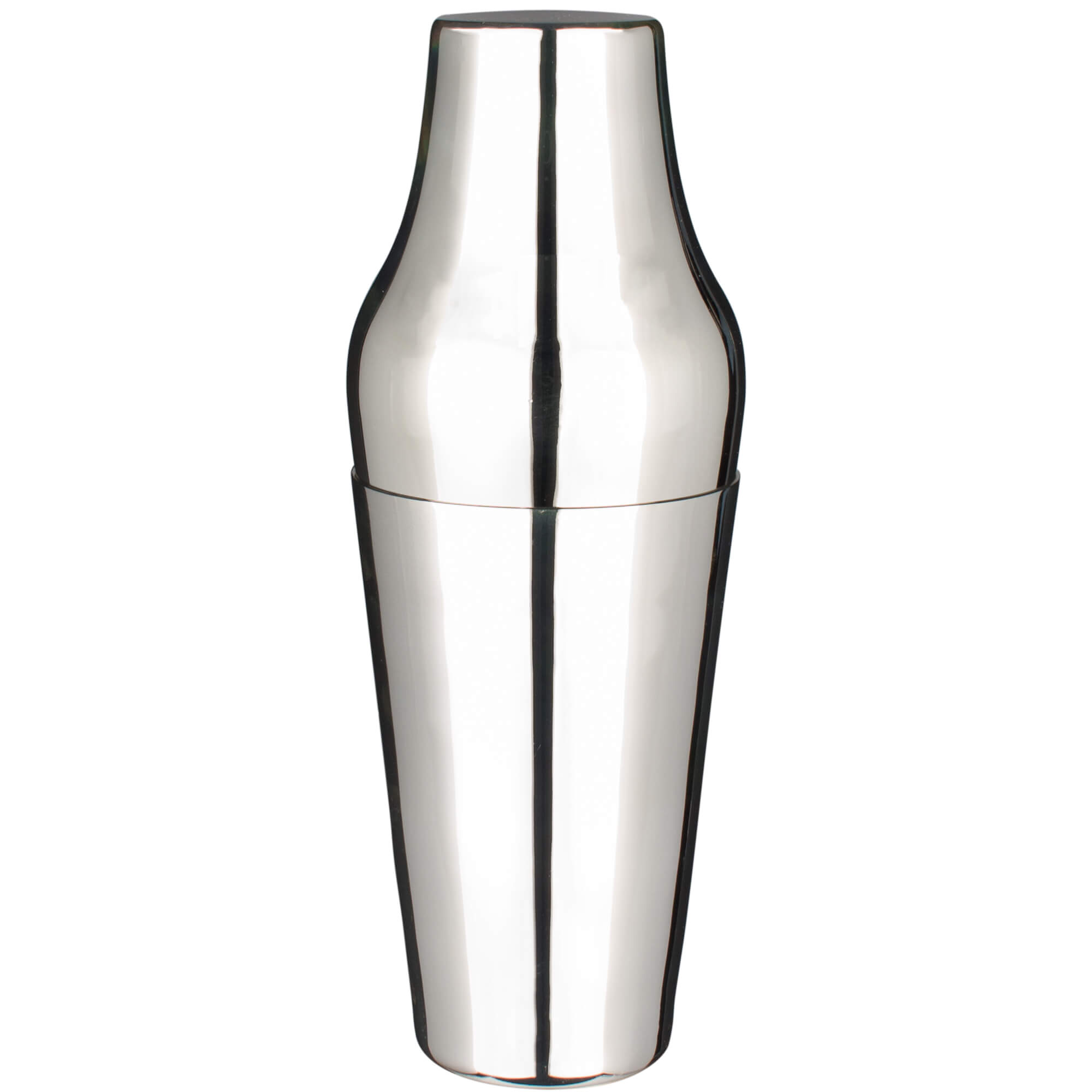 Shaker à cocktail, deux pièces, laiton, plaqué argent - 500ml