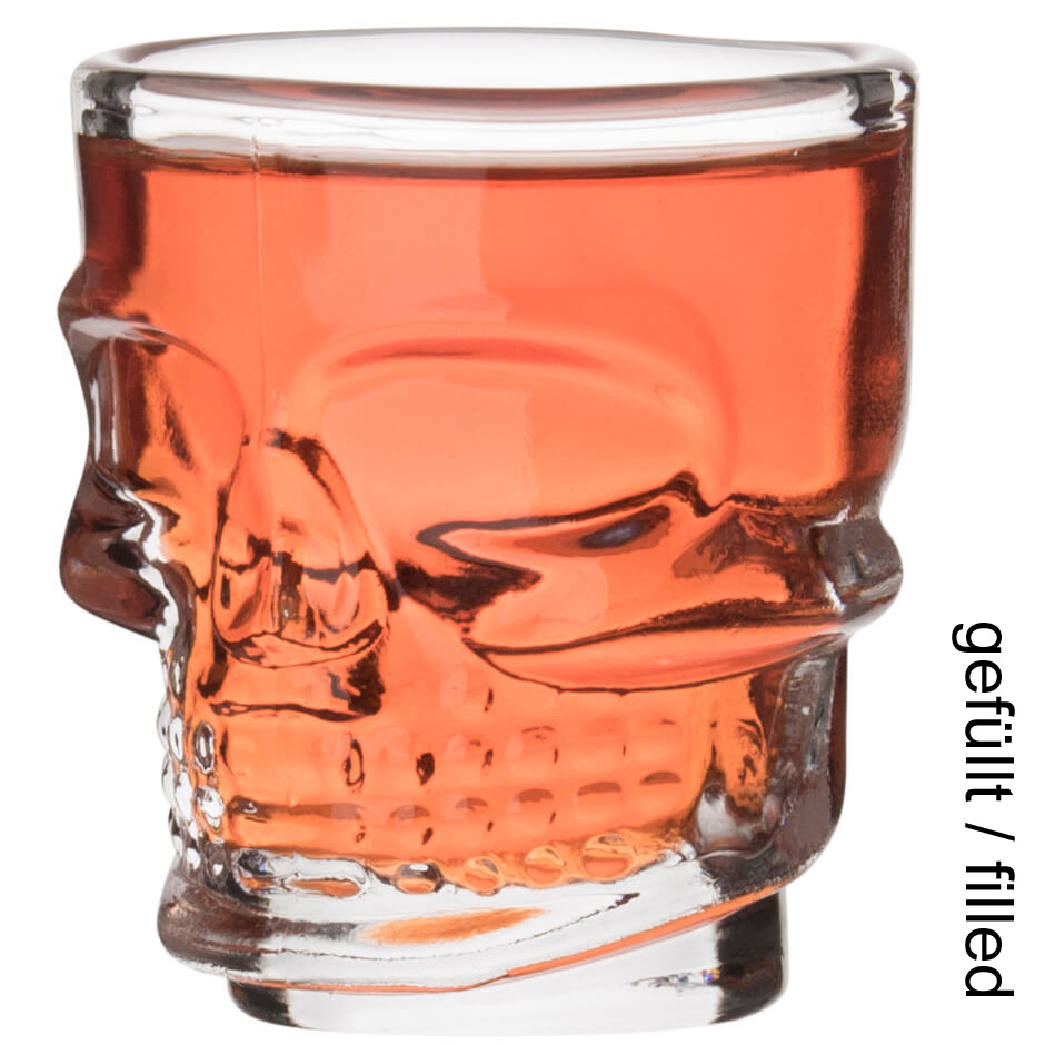 Verre Skull Shot tête de mort, Prime Bar - 50ml (1 pce)