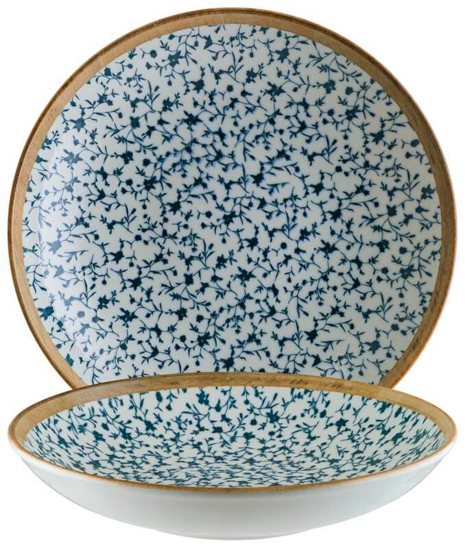 Bonna Calif Bloom Assiette creuse 23cm bleu - 6 pièces