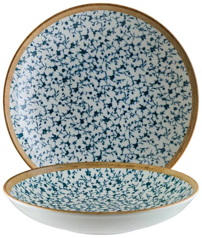 Bonna Calif Bloom Assiette creuse 25cm bleu - 6 pièces